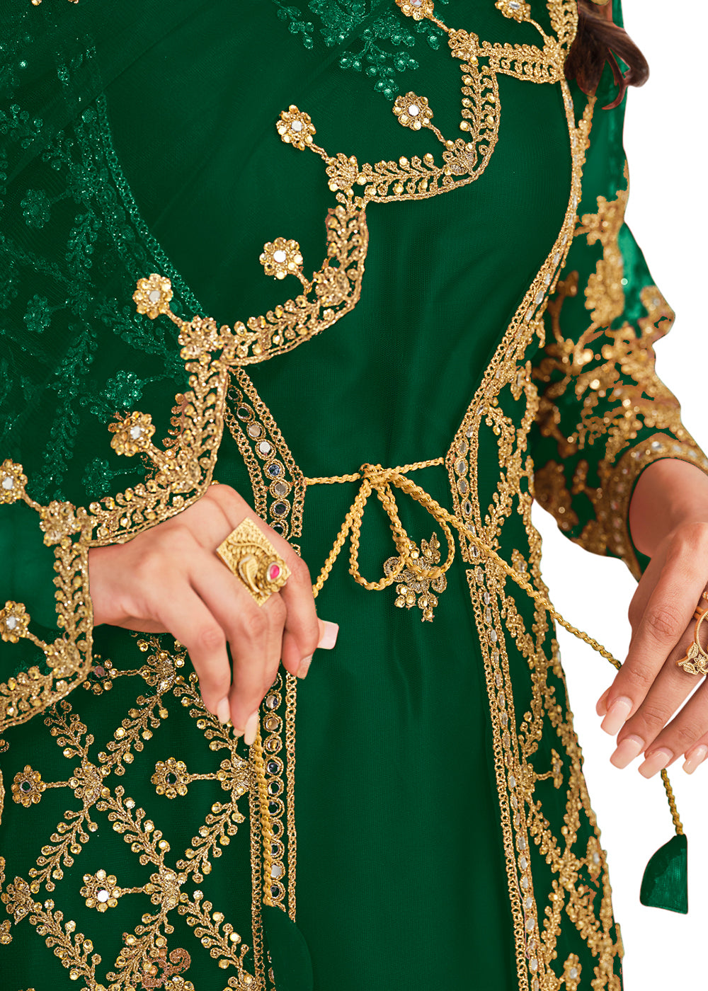 Fuschia and Green Koti Set – DiRa Couture