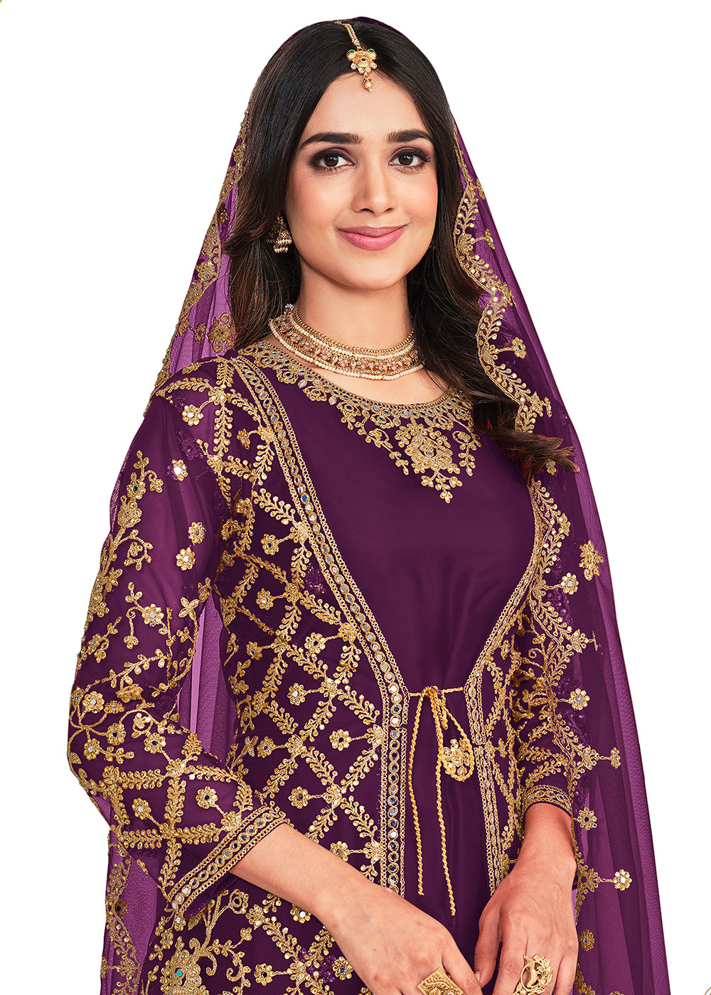 Buy Now Koti Style Lovely Purple Patterned Festive Salwar Suit Online in USA, UK, Canada, Germany, Australia & Worldwide at Empress Clothing. 