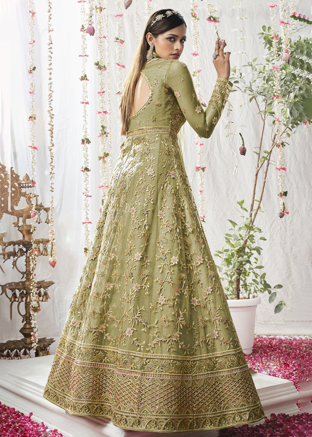 Buy Now Fantastic Sea Green Wedding Festive Floor Length Anarkali Suit Online in USA, UK, Australia, New Zealand, Canada & Worldwide at Empress Clothing.