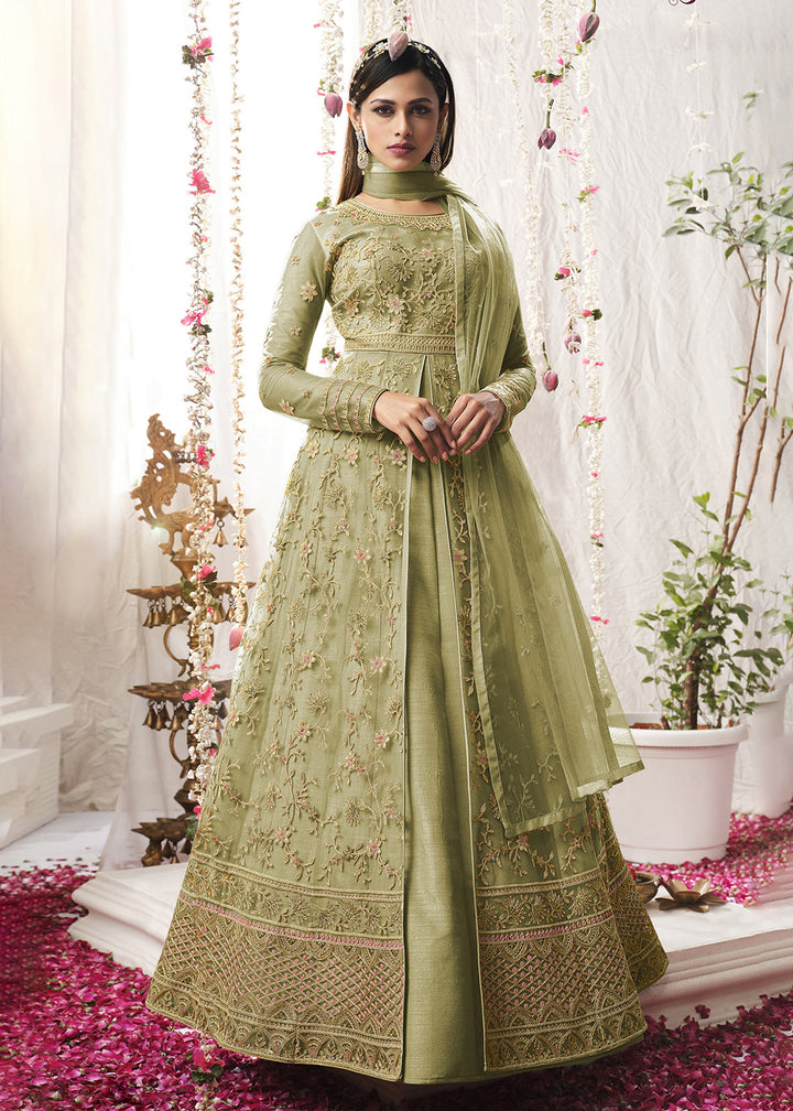 Buy Now Fantastic Sea Green Wedding Festive Floor Length Anarkali Suit Online in USA, UK, Australia, New Zealand, Canada & Worldwide at Empress Clothing.