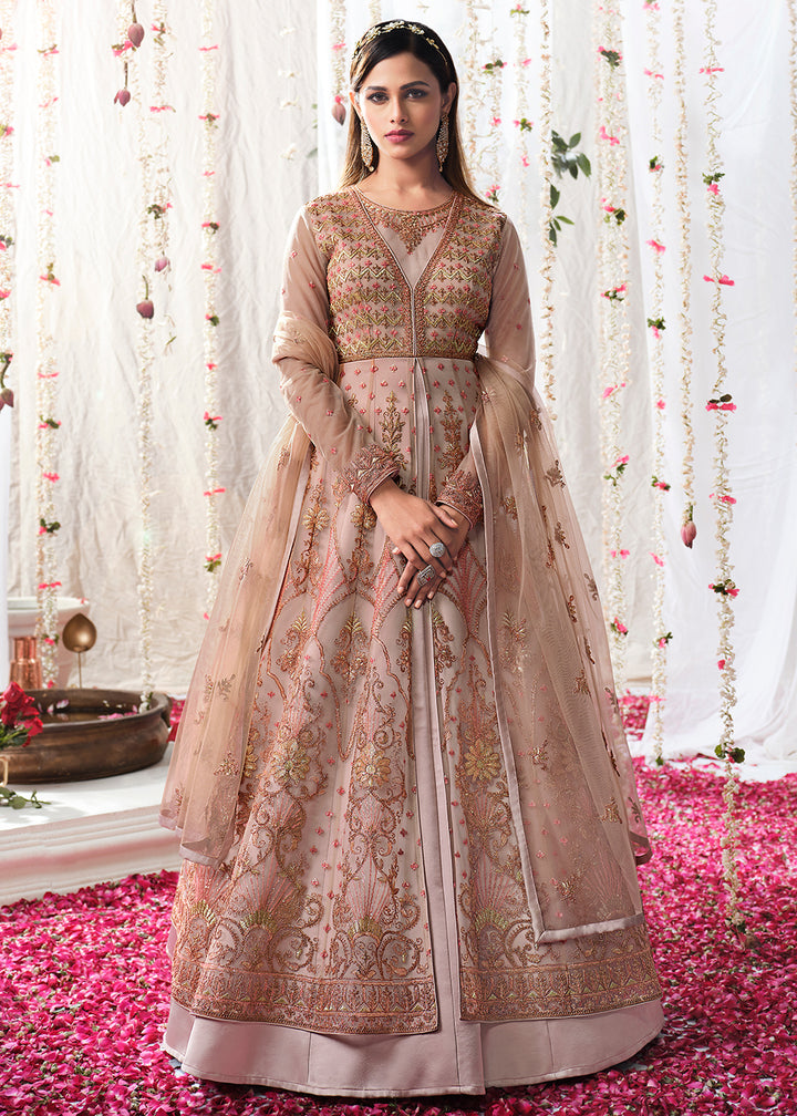 Buy Mauve Pink Wedding Festive Anarkali - Floor Length Anarkali