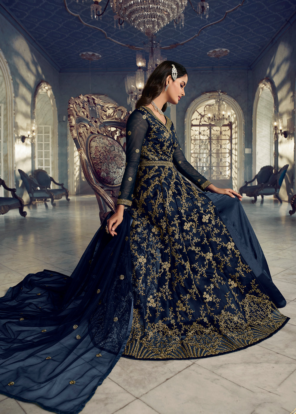 Navy blue dress Asiana collection