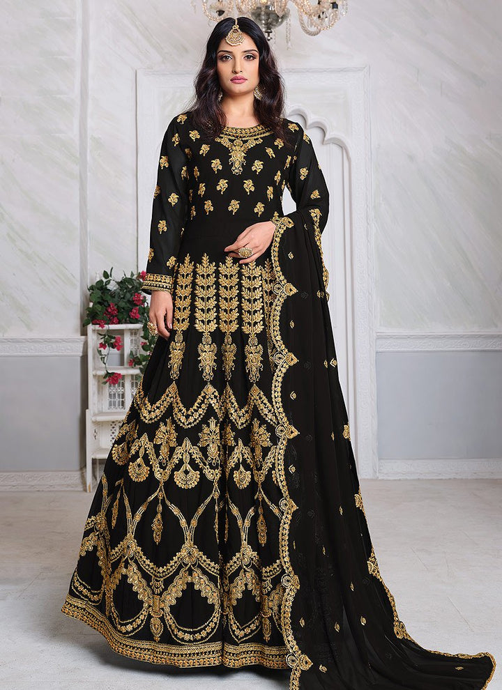 Black Abaya Anarkali - Buy Embroidered Anarkali Suit