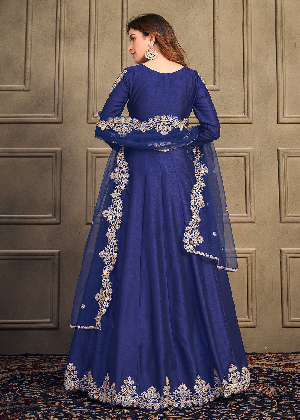Buy Floor Length Anarkali Dress - Stylish Royal Blue Art Silk Anarkali Empress Clothing Buy Floor Length Anarkali Dress - Stylish Royal Blue Art Silk Anarkali Empress Clothing